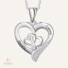 collier cœur personnalisé avec 2 prénoms - argent s925