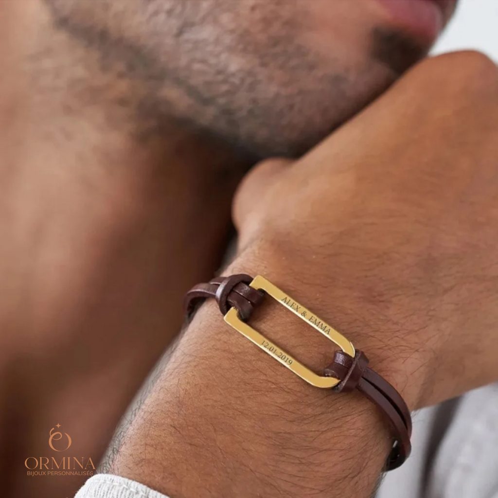 bracelet homme cuir personnalisé
