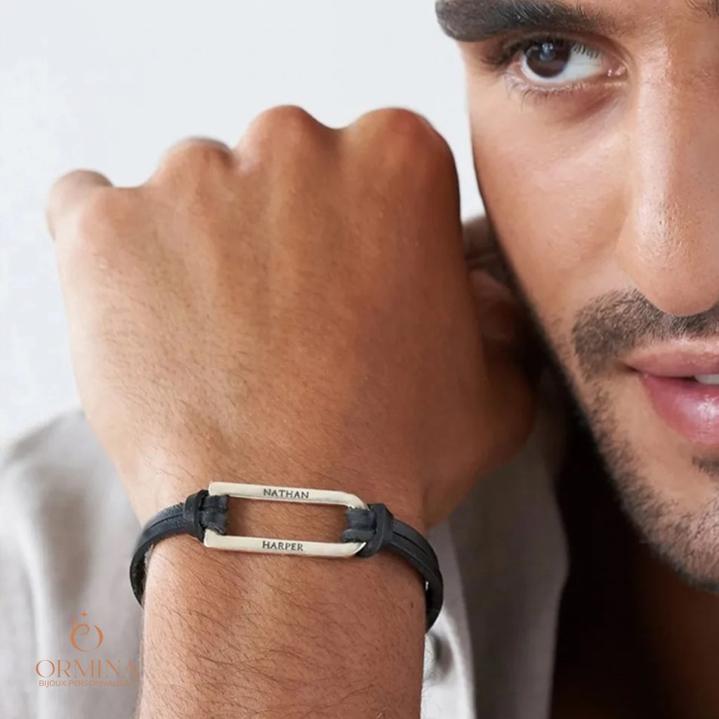 bracelet homme cuir personnalisé