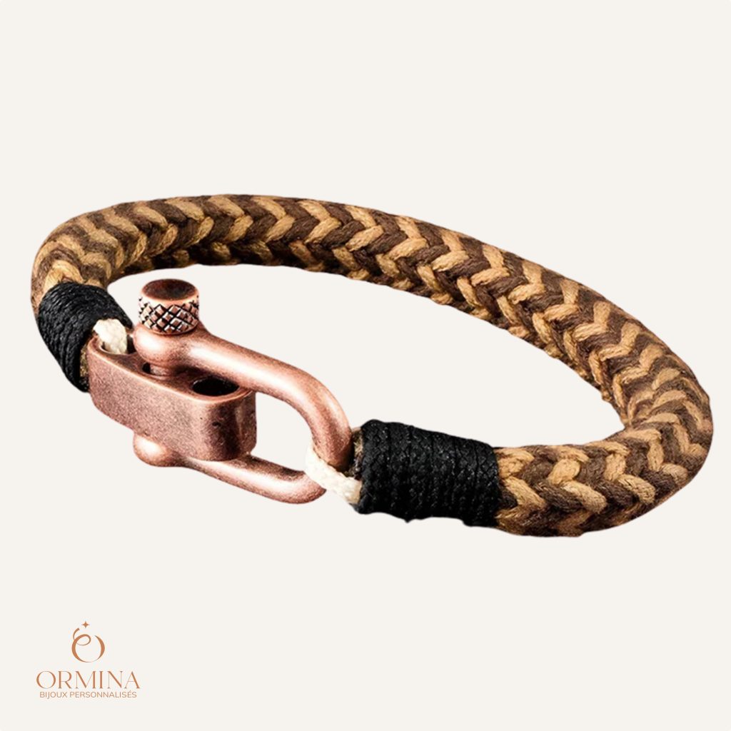 bracelet marinière personnalisé cordon tissé pour homme