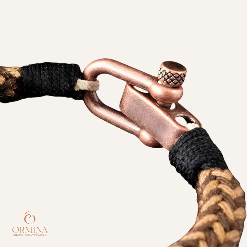 bracelet marinière personnalisé cordon tissé pour homme